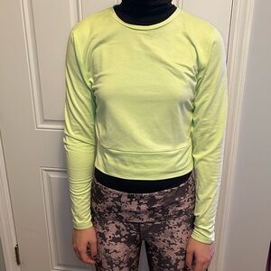 Light Green Long Sleeve Crop Top